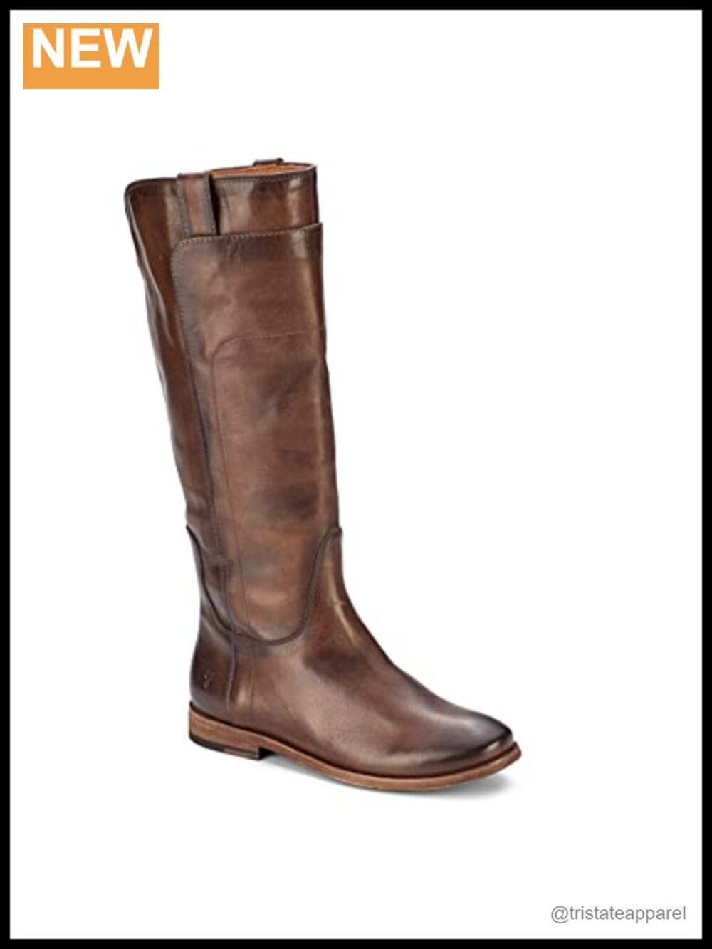 Knee High Riding Boots Leather Equestrian Women's Tall Pull-On Stacked Heel